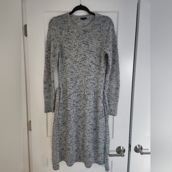 Ann Taylor Sweater Dress Blue White Speckled Heathered Size M - Picture 4 of 13